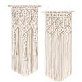 Pikkukuva 1 / 5: 2 kpl Makramee-seinävaate boho chic boheemi koti geometrinen taide sisustus, 70cm (P) x 33cm (L)