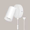 Miniatyrbillede 1 af 5: LED Vægslampe Sort - GU10 Vægskænke med Kabelprop og Afbryder Industriel Vægslampe Justerbar, til Soveværelse Gang (Uden Pærer) Blanco