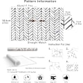 Pikkukuva 5 / 5: Moderni raidallinen irrotettava ja liimattava tapetti Herringbone mustavalkoinen vinyyli koristeellinen 17,7 tuumaa x 19,7 jalkaa A