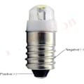 Miniatyrbillede 3 af 4: E10 LED-pære DC 3V 0,5W 6000K Hvid 200LM LED-pære til lommelygte, negativ jord (pakke med 1)