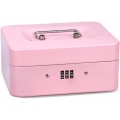 Miniatyrbild 1 av 5: Låsbar säkerhetsbox i stål, minilåda för bärbar säkerhet, minilåda för bärbar säkerhet i stål, för bulkpengar, mynt (rosa)