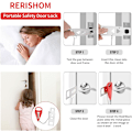 Miniatyrbild 4 av 5: Bärbar dörrlås 2-pack Extra lås för hem, hotell och lägenhet