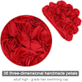 Miniatyrbillede 5 af 5: Svømmehætte - Retro Blomster Badehætte Elastisk Badehætte til Langt Hår til Kvinder og Børn