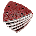 Miniatyrbild 1 av 5: Delta Sanding Triangles │ 100 st │ 6 hål │ 93 x 93 x 93 mm │ korn 80 │ för deltaslipmaskiner │ Slippapper │ Sandpapper