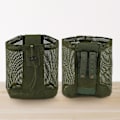 Miniatyrbilde 3 av 5: Sammenleggbar Mesh-pose med snor Multifunksjonell verktøypose Gjenvinningspose Dumppose for belte vest ryggsekk utendørsaktiviteter Army Green