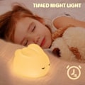 Miniatyrbillede 4 af 5: Børnenatlys, Kanin Baby Natlampe Silikon, USB Genopladelig Børnenatlys, Baby Natlys Timer Blanco