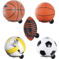 Miniatyrbild 3 av 4: Väggmonterade bollhållare – 2-pack bollställ rymdbesparande väggmontering display förvaring fotboll sovrumstillbehör (svart)