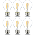 Miniatyrbillede 1 af 5: E27 Edison LED Pære, 4W (40W Ækvivalent), Klar Glødetråd, Ikke-Dæmpbar, Pakke med 6 4W