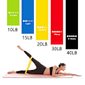 Miniatyrbillede 3 af 5: Modstandsbånd [Sæt med 5], Modstandsbånd til Kvinder og Mænd, 5 Niveauer til Ben og Balder, Arme, Pilates, Yoga - Inkl. taske