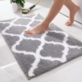 Miniatyrbillede 1 af 5: Blødt og absorberende badeværelsestæppe i mikrofiber, skridsikkert håret brusetæppe, maskinvaskbart og tørt,