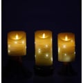 Miniatyrbillede 2 af 5: LED flammefri stearinlys, med indlejret stjernestreng, 24-timers timerfunktion, dansende flamme