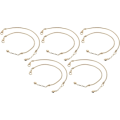 Miniatyrbild 1 av 5: 10-pack silverfärgade ormskedjekedjor med berlocker i rostfritt stål, justerbart armband med hjärtformad hummerlås, guld