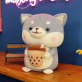 Pikkukuva 1 / 5: 9 tuuman koiran pehmolelu täytetty eläin - Kawaii söpö kupla maito tee nukke lelu