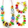 Miniatyrbild 1 av 4: 42-pack trädjur frukt grönsak pärlor set Montessori småbarn förskola aktivitet bälte leksaker för småbarn 3-6 år gamla pojkar flickor
