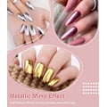 Miniatyrbild 2 av 5: 6 askar roséguldfärgat nagelpulver, blank metallisk spegeleffekt, nagellack med glitter nagellacksmanikyr