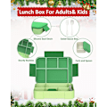 Miniatyrbild 3 av 5: Lunchlåda för vuxna 1330 ml Bentolåda med 6 fack, med bestickset, läcksäker lunchlåda, grön