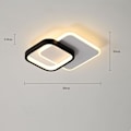 Miniatyrbilde 2 av 5: Moderne LED-taklampe, 24W 2700LM Kvadratisk taklampe, 3000K Varmt hvitt