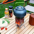 Miniatyrbilde 3 av 5: Mini gasscampingvarmer, utendørs campingvarmer mini bærbar komfyr, campingvarmer, varmer i rustfritt stål, for utendørs camping