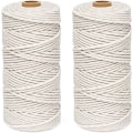 Miniatyrbilde 1 av 5: Tauverk 3mm x 200m Beige Bomullssnor, 100% Bomull Makramé Garn Garn, Naturlig Bomullssnor For Vev Hengeplanter DIY