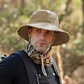 Miniatyrbillede 2 af 5: Herre solhat sommer bred skygge UPF50  åndbar vandtæt sammenklappelig kasket, khaki