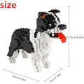 Miniatyrbillede 2 af 5: Mikro byggeklodser Mini kæledyr byggelegetøjsklodser til børn Border Collie 6 x 2 x 5 inches