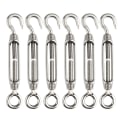 Miniatyrbilde 1 av 5: 6 stk. Wire Tensioner M4 Rustfritt Stål Justerbar Turnbuckle Hook And Eye Set Heavy Duty
