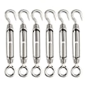 Miniatyrbillede 1 af 5: 6 stk. Wire Turnbuckle Turnbuckle M4 Rustfrit stål Justerbar Turnbuckle Krog og Øjesæt Heavy Duty