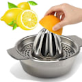 Miniatyrbillede 1 af 4: Rustfrit citronpresser i rustfrit stål, juicer med skålbeholder til appelsiner citroner frugt hjemmelavet juice i køkkenet