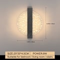 Miniatyrbillede 3 af 5: 6W dæmpbar LED væglampe, moderne indendørs aluminium væglampe, LED væglampe senglampe, sort rund akryl væglampe, 3000K-6500K