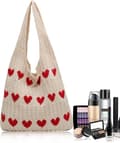 Hæklet mulepose, strikkede håndtasker til kvinder, netstrandtaske, strandtaske til kvinder, retro hæklet netstrandmulepose, boho skuldertaske, khaki+rød Khaki+red