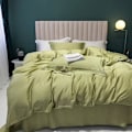 Pikkukuva 1 / 5: Vuodevaatesetti, Yksivärinen Silkkimäinen Kaksipuolinen Tencel Neljän Kappaleen Peitto Päällinen Jäälakan Alusvaatteet Silkki Kesä, (200x230cm) Green-1