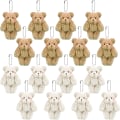 Miniatyrbillede 1 af 5: 16 stk. Mini Teddybjørn Plysdyr Nøglering Baby Shower Bryllup DIY Håndværk Festgave