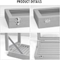 Miniatyrbillede 3 af 5: Slots Ring Organizer Bakke Fløjl Smykke Opbevaringsboks Ørering Holder med Klar Låg Smykke Display Case til Piger Kone Mor Kvinder negro