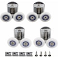 Miniatyrbild 1 av 5: 4-pack duschdörrrullar 2 upp och ner rullar 26mm zinklegering duschdörr ersättningskit