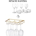 Miniatyrbild 2 av 5: Vinglasställ - Under skåp stjälk vinglas hållare glas förvaring galge metall arrangör för bar kök guld