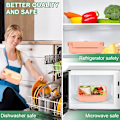 Miniatyrbilde 3 av 4: 1400 ml Bento Lunsjboks, Beholder med 3 Rom, BPA-fri Sandwichboks for Voksne og Barn, Rosa