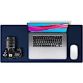 Miniatyrbillede 1 af 5: Læder Skrivebordsunderlag, Skridsikker PU Læder Skrivebordsunderlag, Laptop Skrivebordsunderlag, Vandafvisende Skrivebordsunderlag til Kontor og Hjem Dark Blue 23.6" x 13.7"