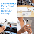 Miniatyrbild 4 av 5: Mobiltelefonringhållare i Metall Finger Ring Stativ Glitter Telefon Grepp Rund Legering Kickstand Grepp 360° Rotation 180° Vändbar Justerbar