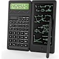 Miniatyrbillede 1 af 5: Slank videnskabelig lommeregner med 6 tommer sletbar LCD-skriveblok, foldbar lommeregner, solbatteri