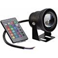 Miniatyrbillede 1 af 5: Chiyuan LED-lys fjernbetjening undervandslys farveskiftende akvarium damlys (sort skal RGB) 10W