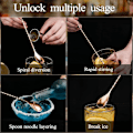Miniatyrbilde 2 av 5: Cocktail-omrøringskje i rustfritt stål, lange håndtak, lang vridd cocktail-omrører for bartender, lang og attraktiv spiraldesign for omrøring Rose gold