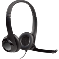 Miniatyrbilde 1 av 2: Kablet headset, stereohodetelefoner med støydempende mikrofon, USB, innebygde kontroller, PC/Mac/bærbar PC – svart