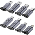 Miniatyrbild 1 av 5: USB C till Micro USB-adapter, Typ C/Micro USB-hona till Lightning-hane-omvandlare, Micro USB till USB C-förlängare (8-pack)