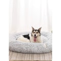 Miniatyrbild 2 av 5: Mini Mellanstorlek Hund Katt Säng Självvärmning Höst Vinter Inomhus Snooze Sovande Mysig Kitty Teddy Kennel Light Grey 19.7”Dx7.9 H