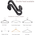 Miniatyrbillede 5 af 5: Tøjstativ-forbindelseskroge, 20 stk. Multi-Level Cascading Hanger Hooks, Plastik Heavy Duty Cascading Mini Hooks til pladsbesparelse, Sort