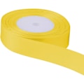 Miniatyrbillede 1 af 4: 3,8 cm x 22 meter dobbeltsidet satin polyesterbåndruller til stof, gør-det-selv-kunst og håndværk, sløjfer, gaveindpakning, bryllupsdekorationer, gul