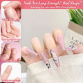 Miniatyrbild 3 av 5: Nagelspetsar, mjuk gel full cover nagelspetsar kit för nagelförlängningar, klara akryllimspetsar utan fil falska franska nagelspetsar för nagelkonst Semi-matte-trapezoidal