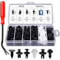 Miniatyrbillede 1 af 5: 100 stk. nitteclips i plast - Universal nitteclips i plast - Clips til bilens kofanger - Fasteners til nitteclips - Udskiftningssæt til nitteclips