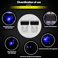 Miniatyrbild 5 av 5: USB-bilarmaturer, 5 st Universal Mini LED-lampor, Billampor för atmosfär (5 färger, Röd/Blå/Rosa/Vit/Isblå)