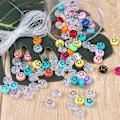 Miniatyrbilde 3 av 5: Smile Beads - 100 stk. Smile Beads, Transparent Elastisk Linje Akryl Smile Beads, Blandet Farge Smile Beads Smykkeproduksjon
